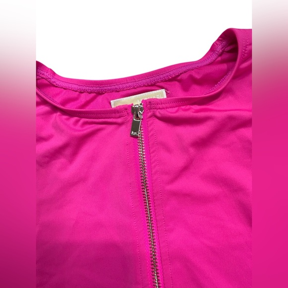 MICHAEL MICHAEL KORS Long Sleeve Zip Front One Piece rashguard surf swimsuit NWT - Picture 4 of 11